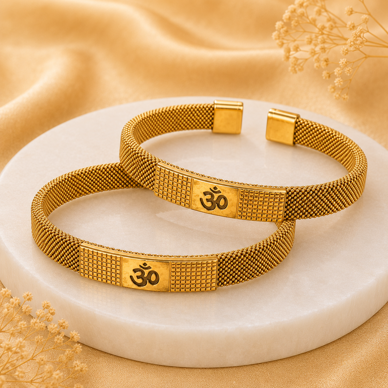 The Resilience Cuff 22k Gold Plated - Om 3
