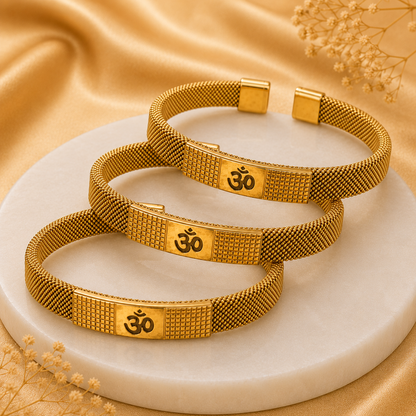 The Resilience Cuff 22k Gold Plated - Om 3