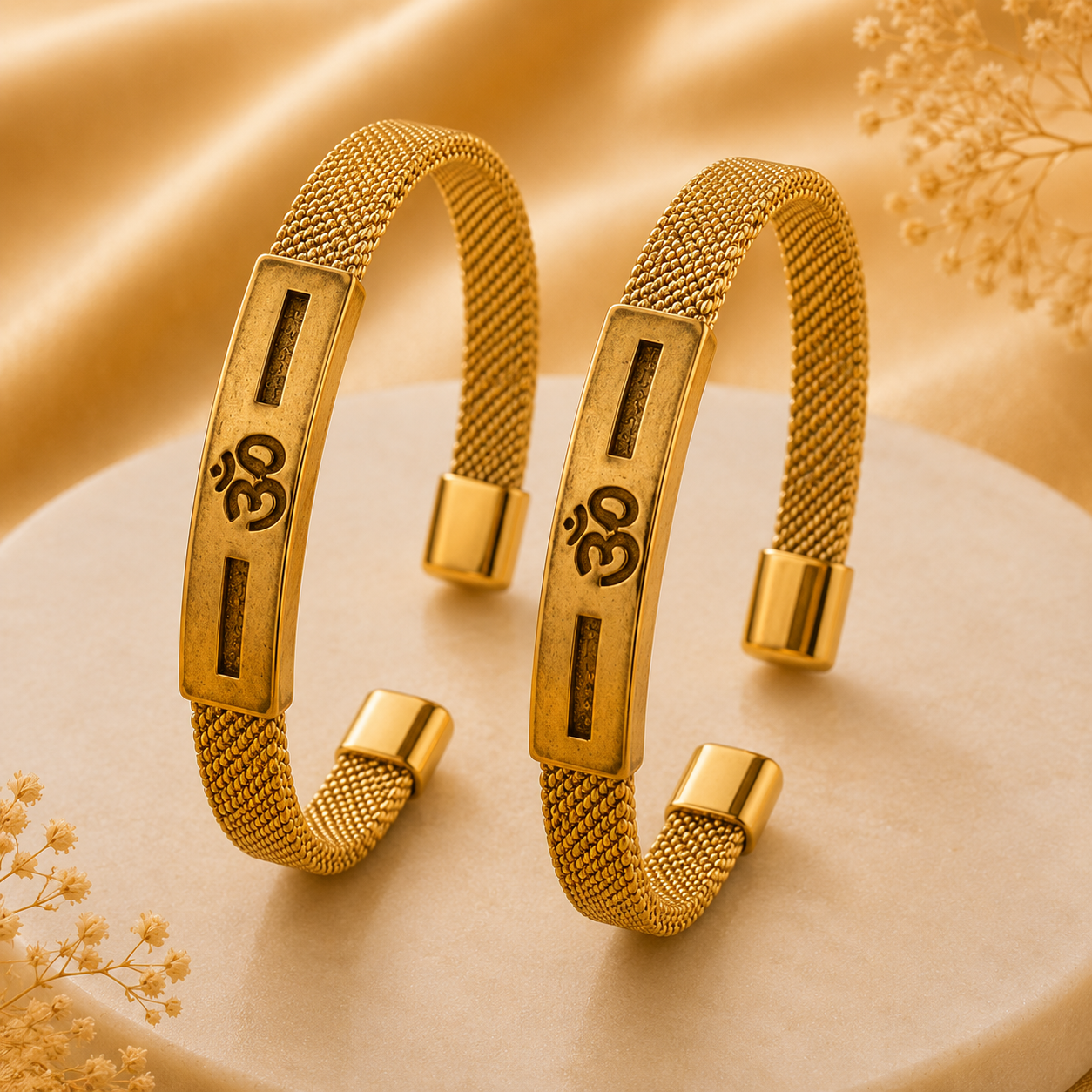 The Resilience Cuff 22k Gold Plated - Om 2
