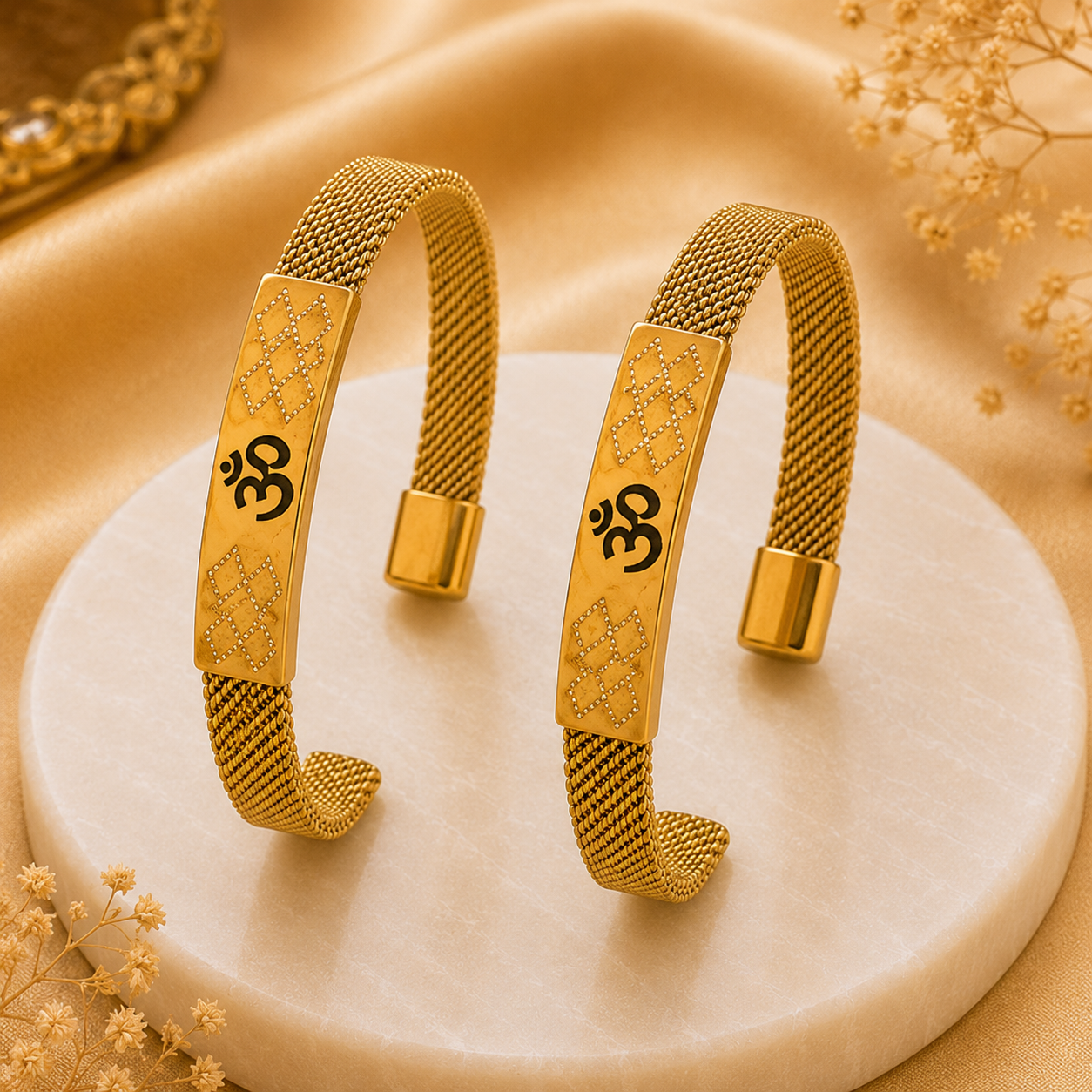 The Resilience Cuff 22k Gold Plated - Om 1