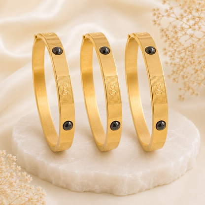 The Resilience Kada ( 18 K Gold Plated ) - Pyrite