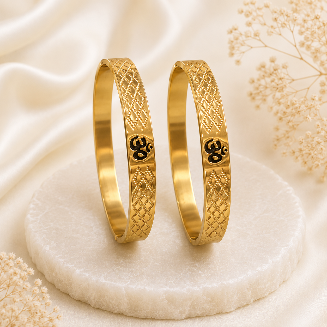 The Resilience Kada ( 18 K Gold Plated ) - Om 1
