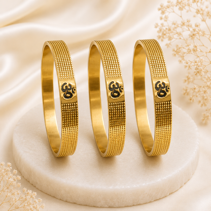 The Resilience Kada ( 18 K Gold Plated ) - Om 3