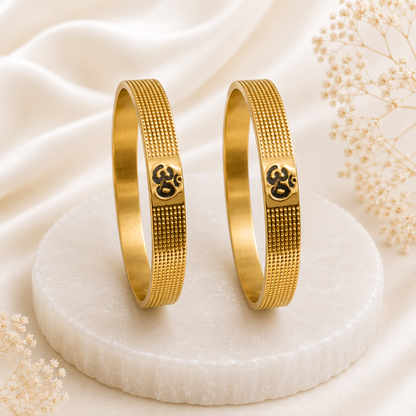 The Resilience Kada ( 18 K Gold Plated ) - Om 3