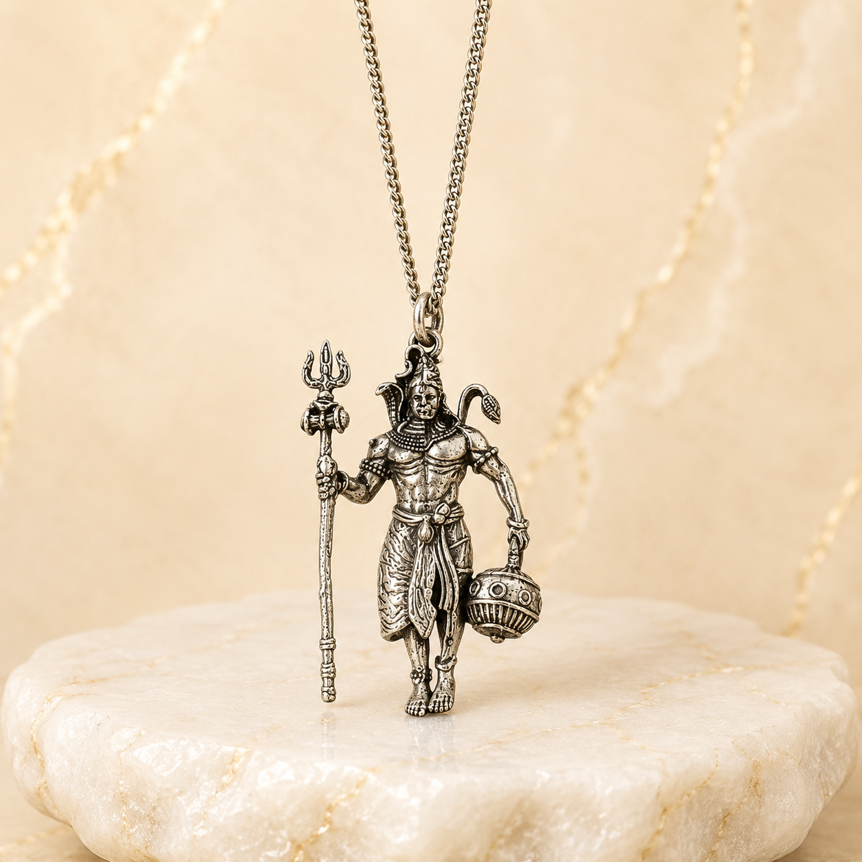 Rudra Hanuman Locket with Chain - Free Rudraksha Bracelet