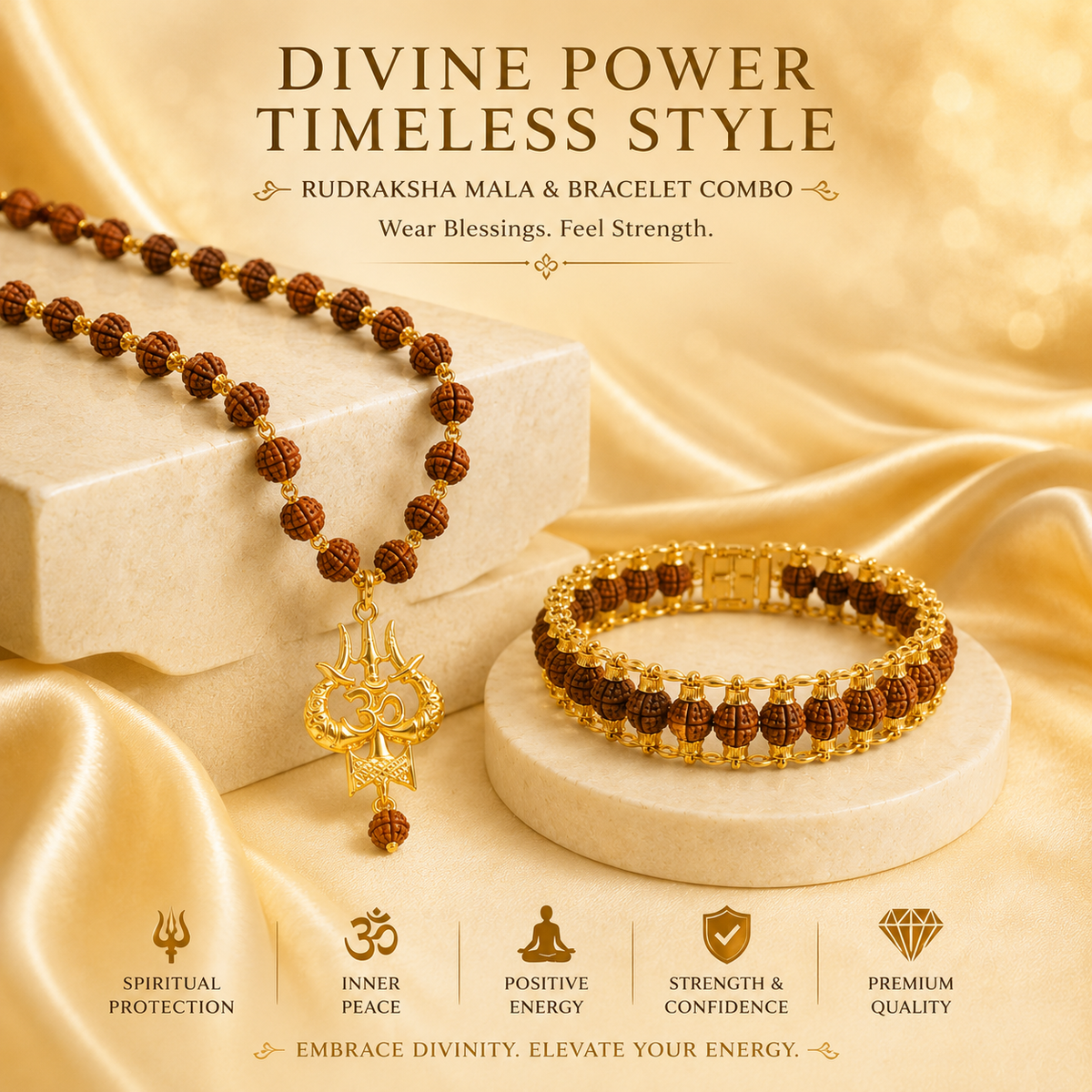 Mahakal Mala and Bracelet Combo (Certified)