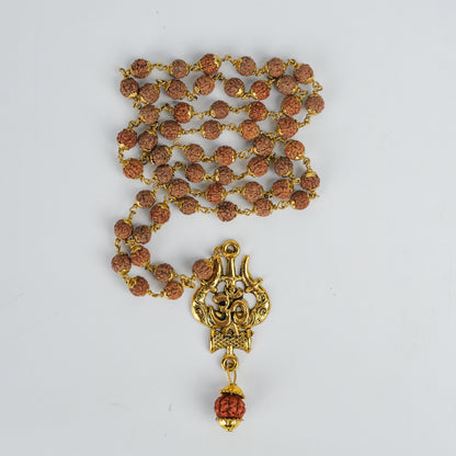 Mahakal Locket with Rudraksha Mala - Free Rudraksha Bracelet (Certified)