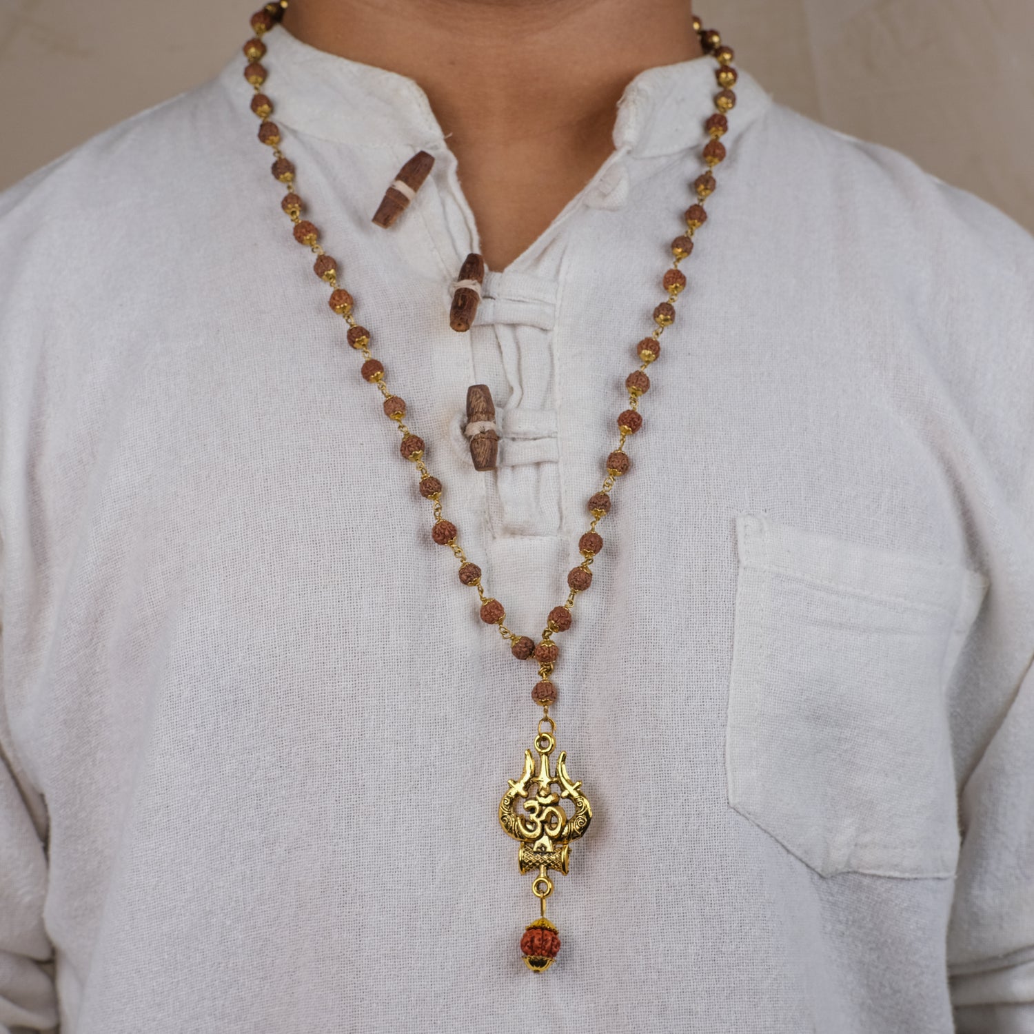 Mahakal Locket with Rudraksha Mala - Free Rudraksha Bracelet (Certified)