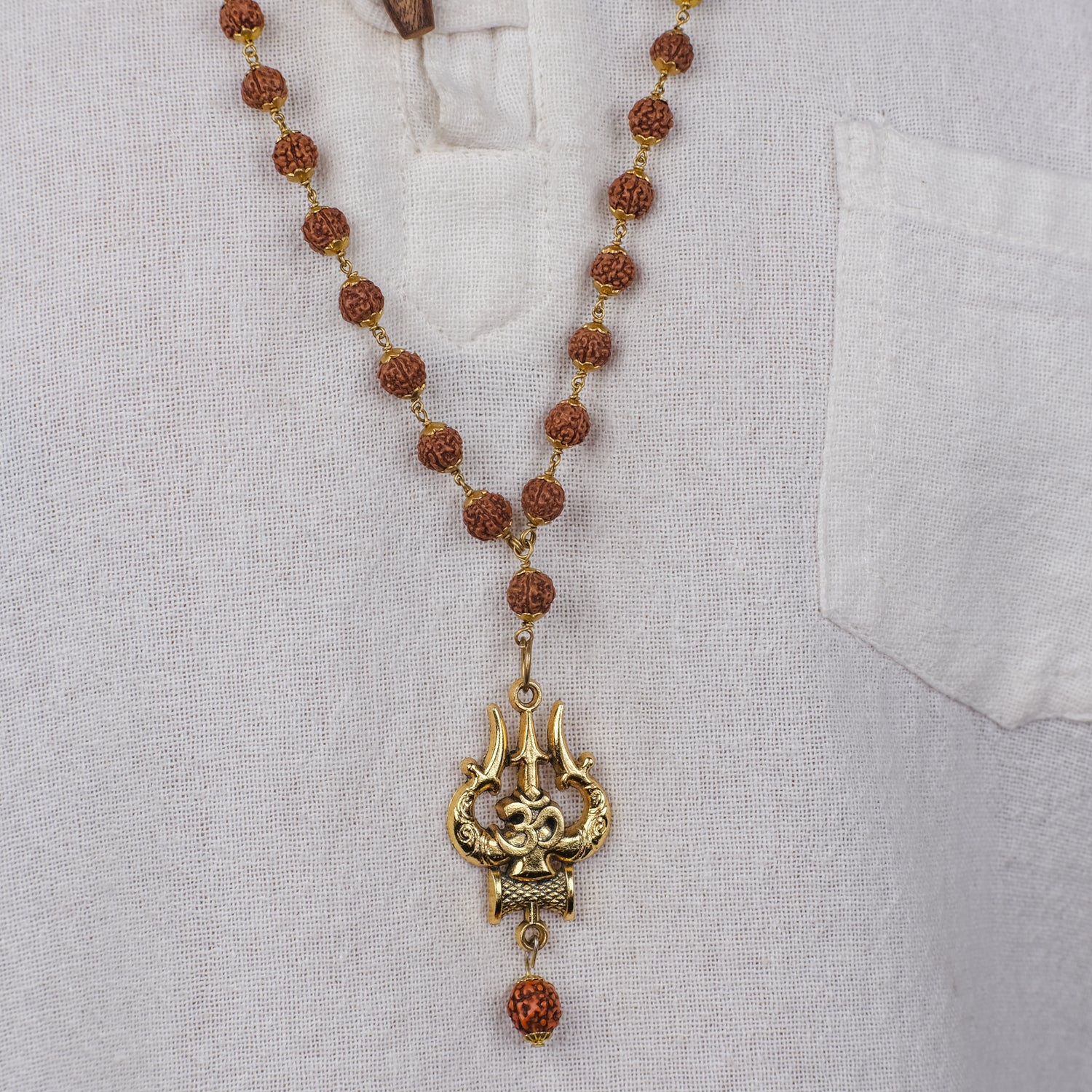 Mahakal Locket with Rudraksha Mala - Free Rudraksha Bracelet (Certified)
