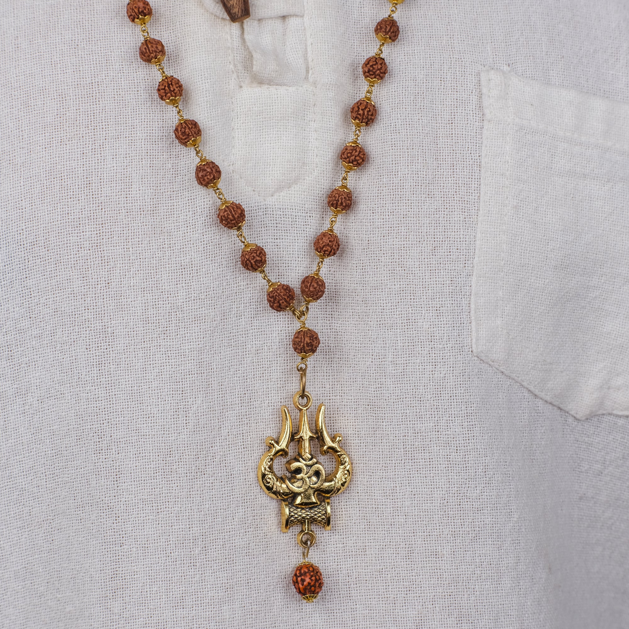 Mahakal Locket with Rudraksha Mala - Free Rudraksha Bracelet (Certified)