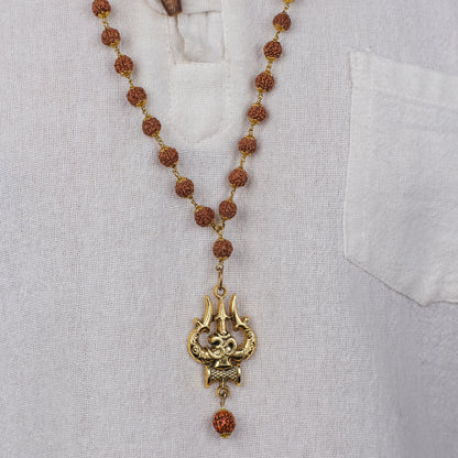 Mahakal Locket with Rudraksha Mala - Free Rudraksha Bracelet (Certified)