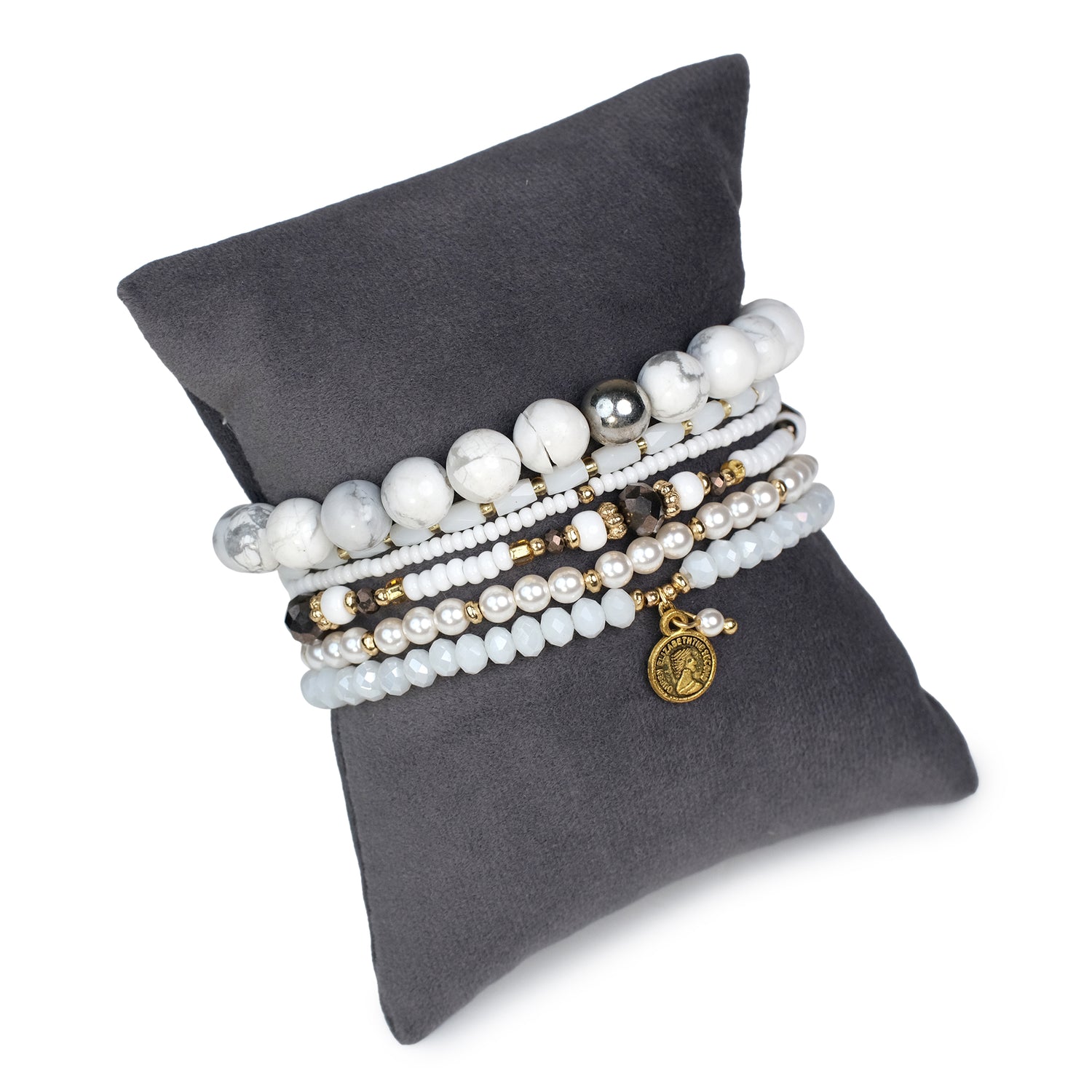 Find your Zen - Howlite Stack ( Set of 6 Bracelets )