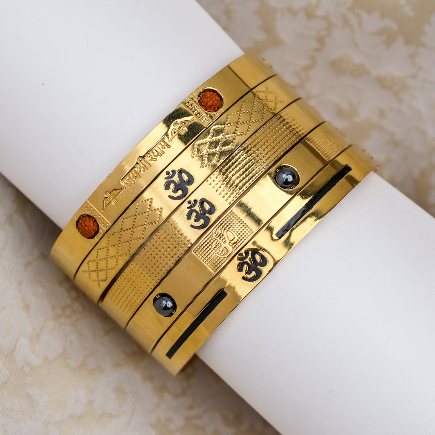 The Resilience Kada ( 18 K Gold Plated ) - Om 2