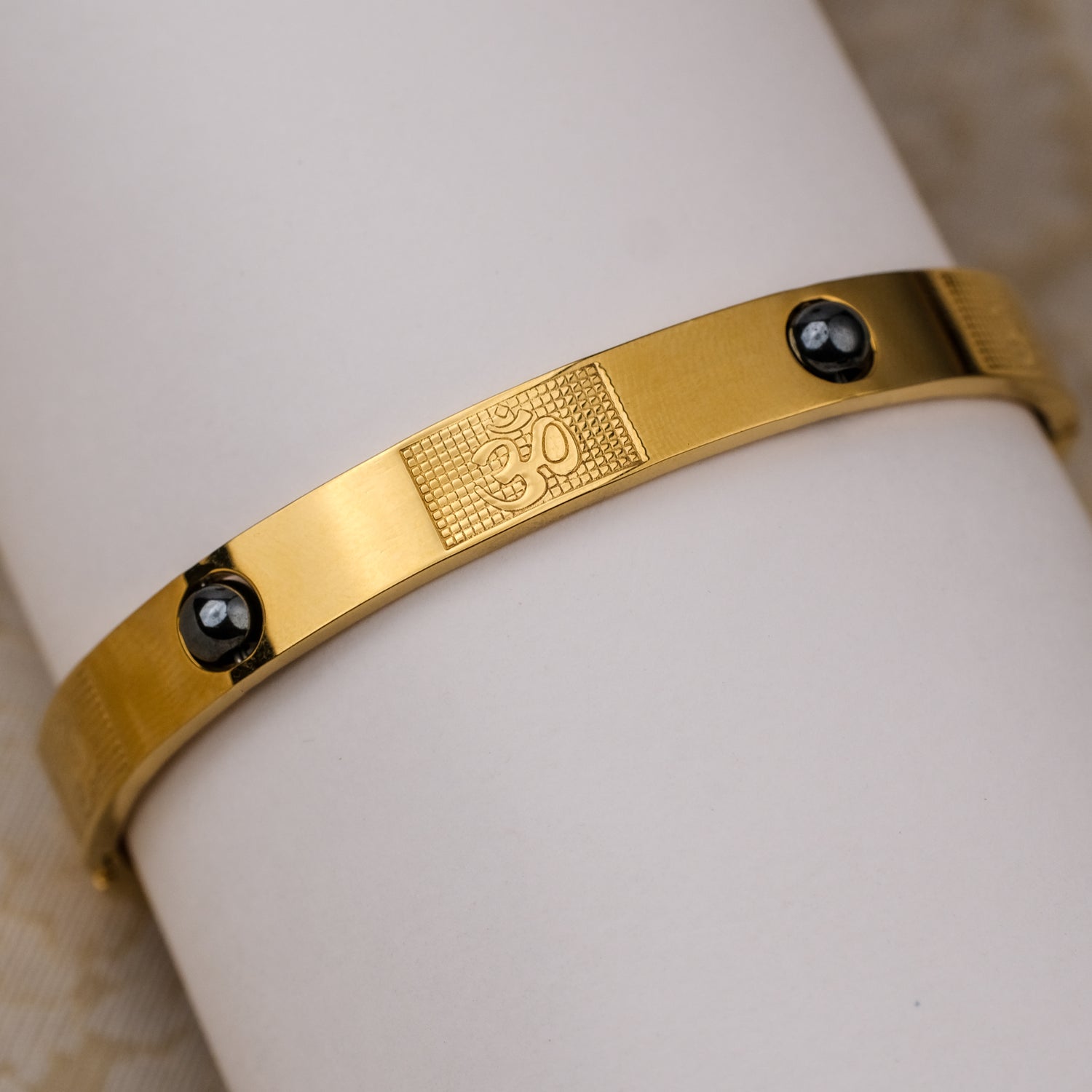 The Resilience Kada ( 18 K Gold Plated ) - Pyrite
