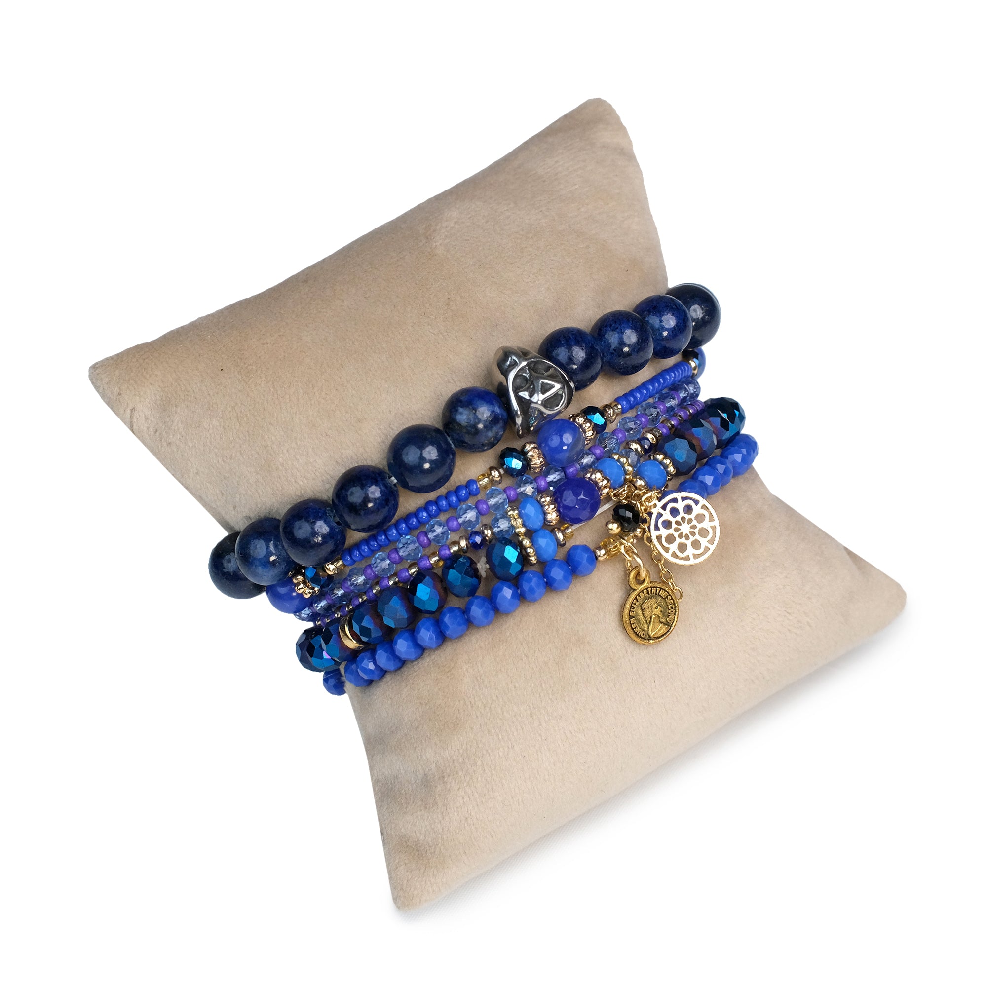 Discover Your True Self Stack - Lapiz Lazuli ( Set of 6 Bracelets )