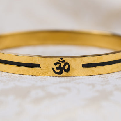 The Resilience Kada ( 18 K Gold Plated ) - Om 2
