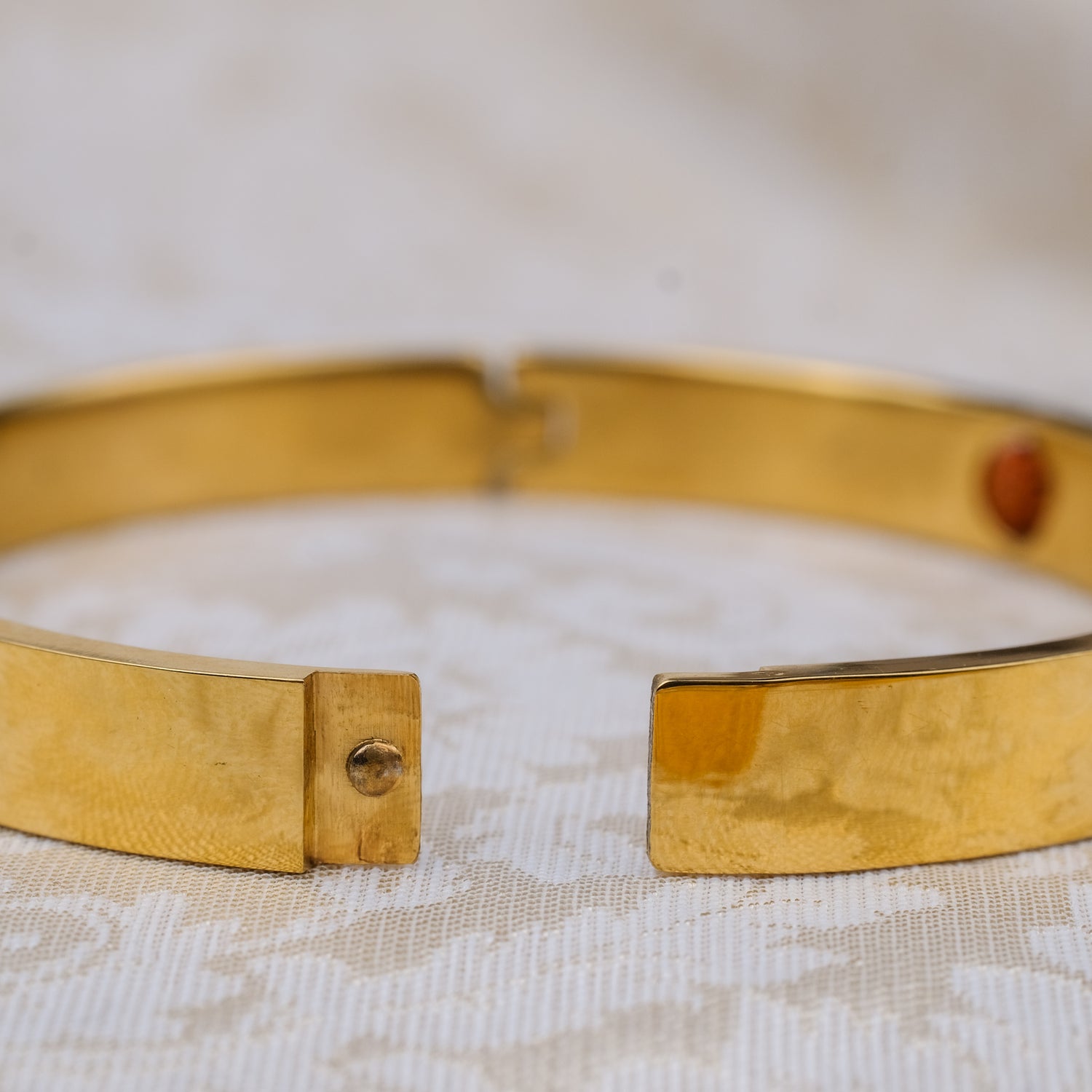 The Resilience Kada ( 18 K Gold Plated ) - Rudraksha