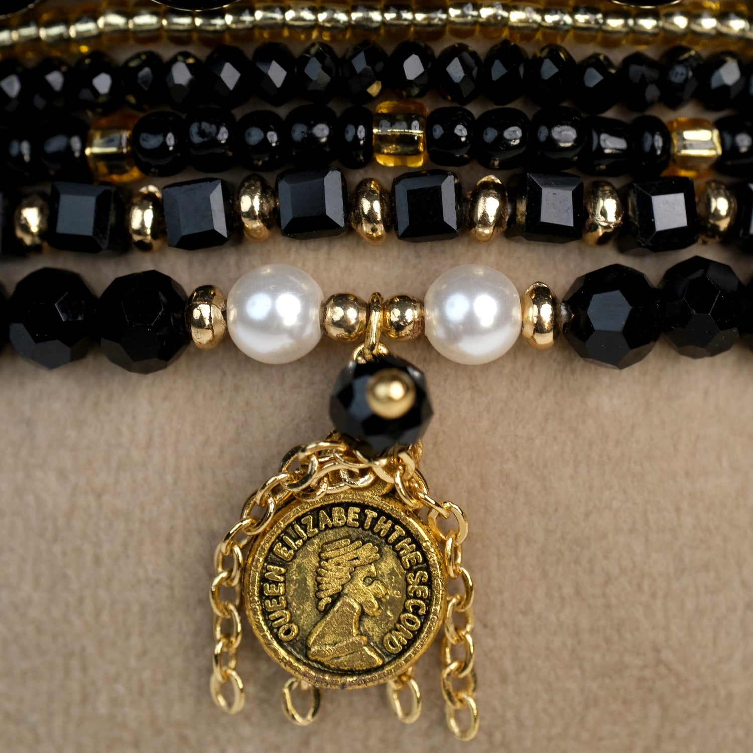 The Protection Stack - Black Tourmaline ( Set of 6 Bracelets )