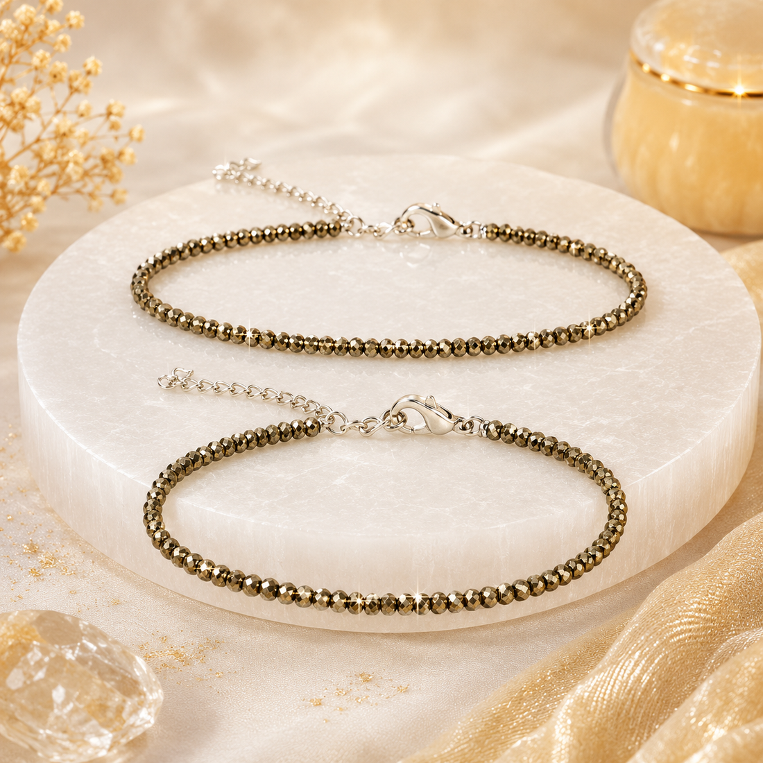 Raw Pyrite Anklet (Pack of 2)