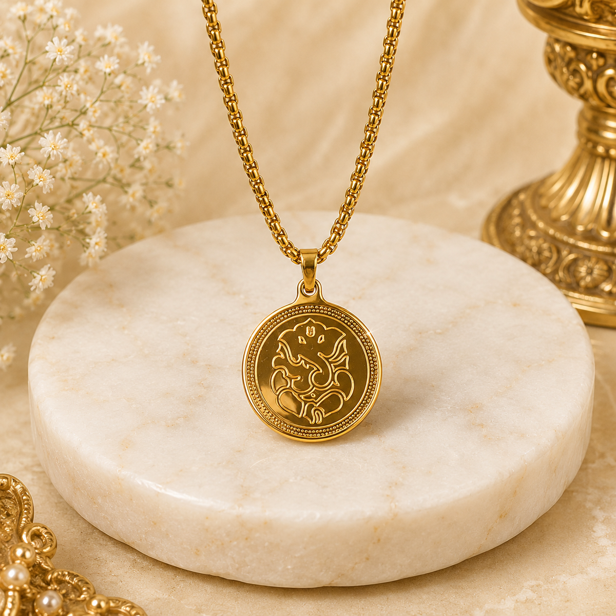 The Resilience Locket With Chain - Ganesh