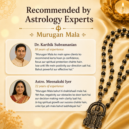 The Murugan Karungali Mala - Free Rudraksha Bracelet