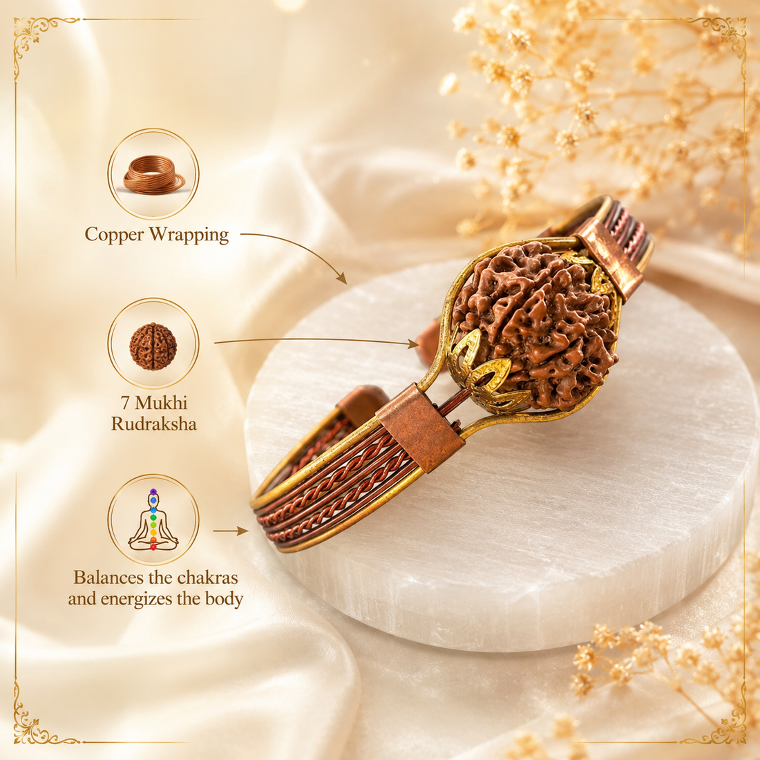 Mahalakshmi Rudraksha Kada ( Free Rudraksha Bracelet )