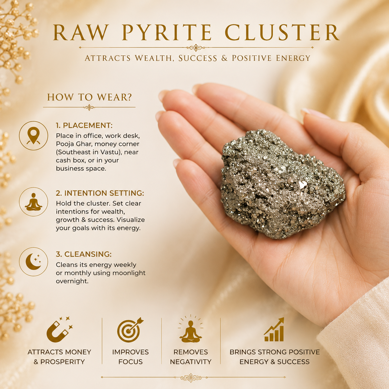 Raw Pyrite Anklet &amp; Raw Pyrite Stone Combo