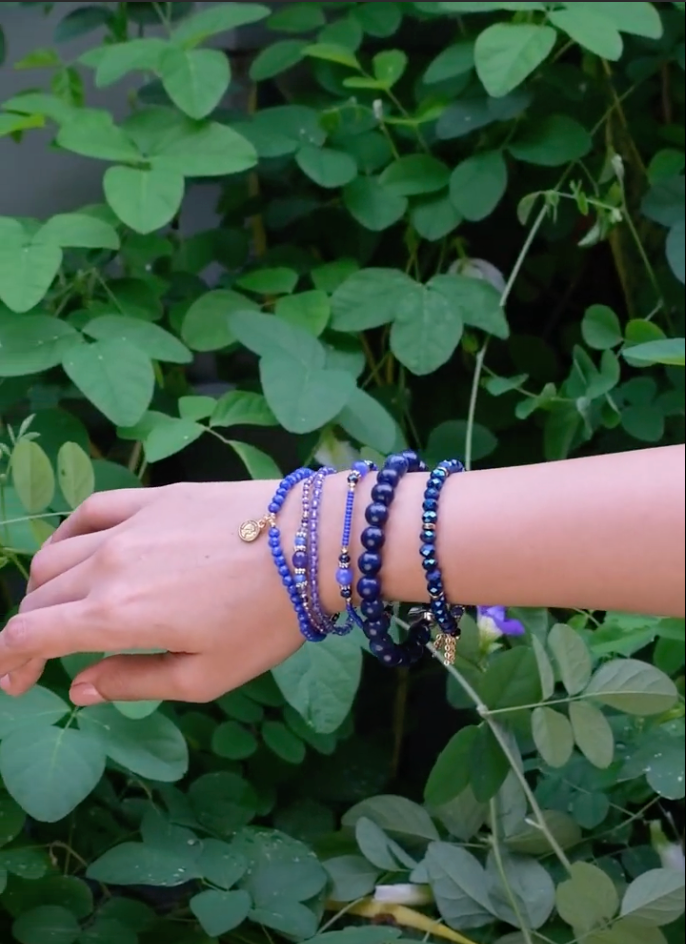 Discover Your True Self Stack - Lapiz Lazuli ( Set of 6 Bracelets )