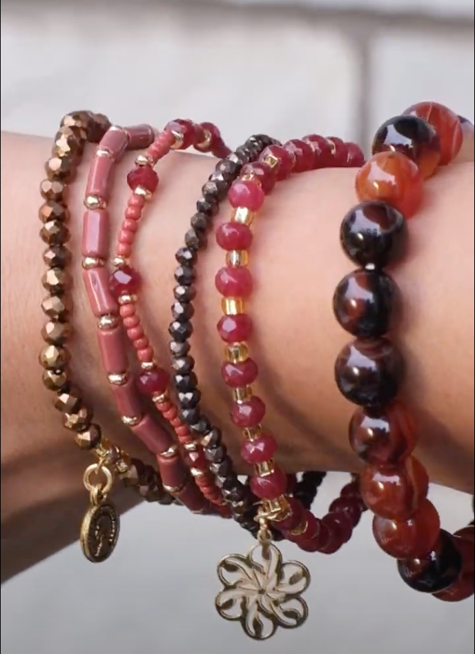 The Confidence Booster Stack - Red Carnelian ( Set of 6 Bracelets )