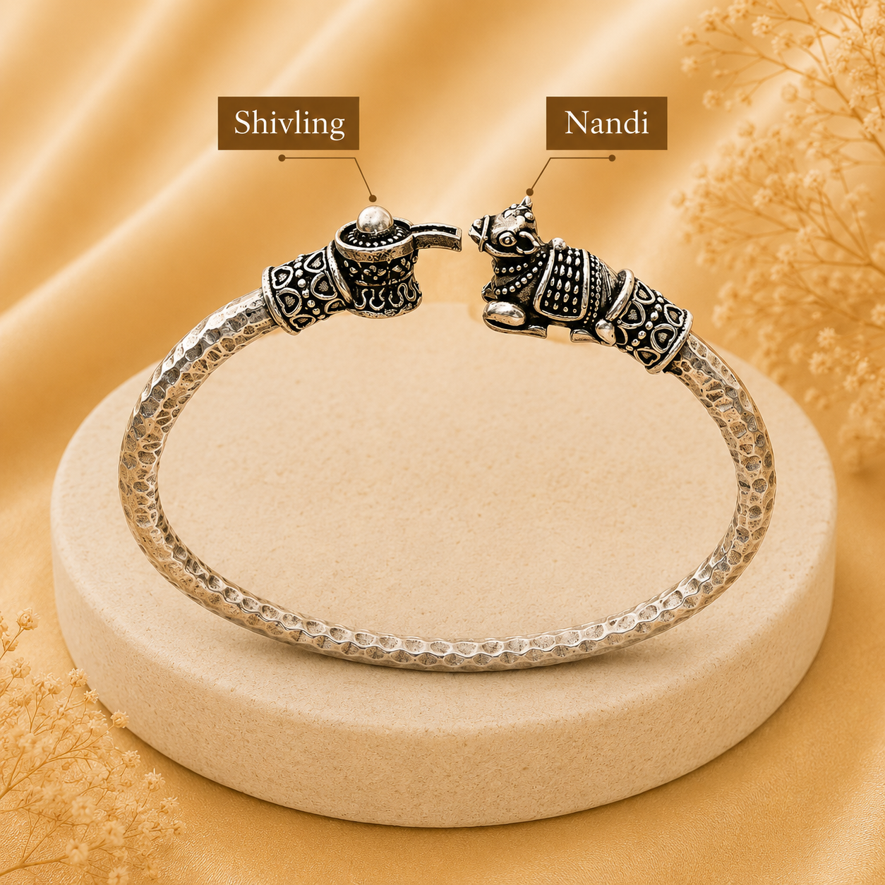 Shiv Nandi Kada (Remove all Obstacles) - Silver Plated - (𝐁𝐮𝐲𝟏 𝐆𝐞𝐭𝟏 𝐅𝐫𝐞𝐞)