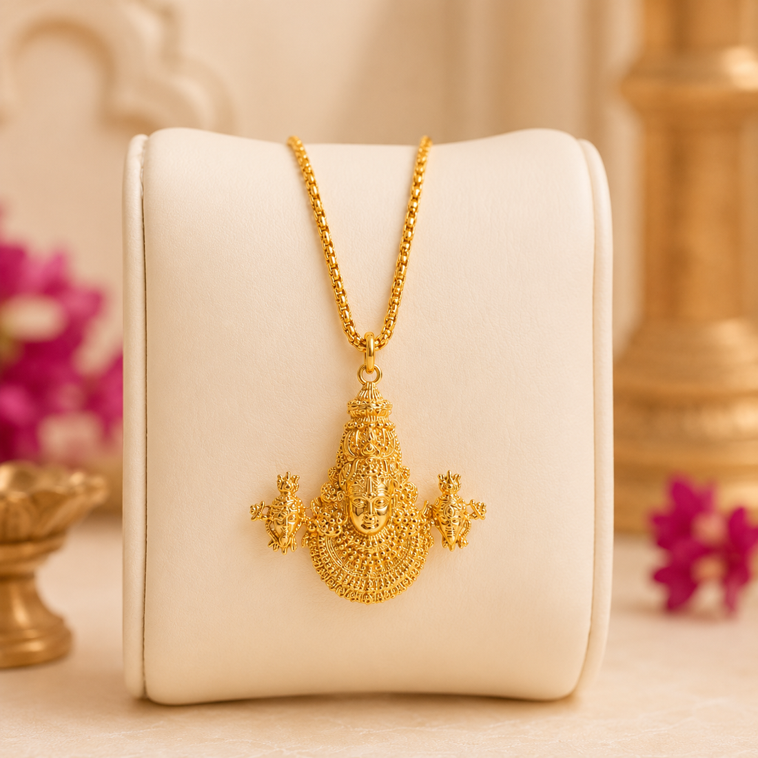 Tirupati Balaji Locket with Chain(Gold Plated)