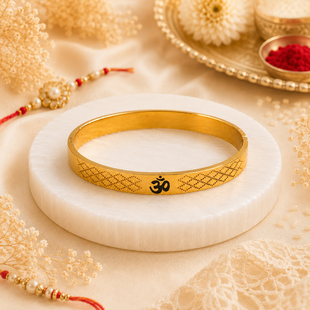 The Resilience Kada ( 18 K Gold Plated ) - Om 1