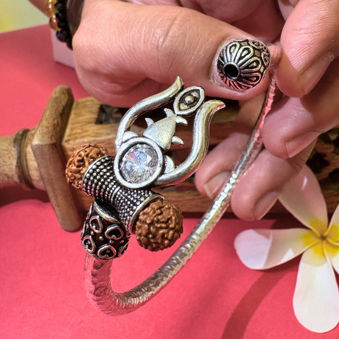 Trident Kada ( Silver Plated )