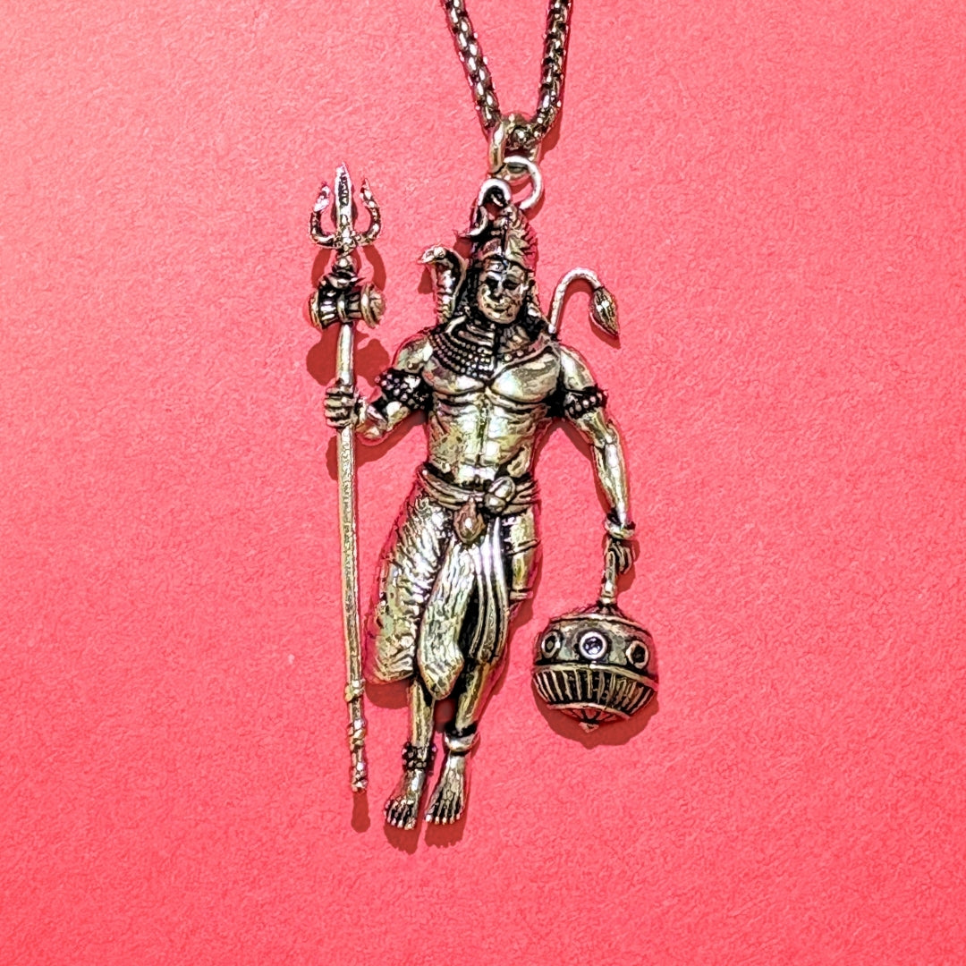 Rudra Hanuman Locket with Chain - Free Rudraksha Bracelet