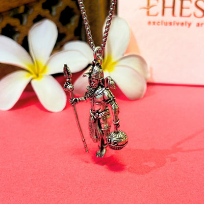 Rudra Hanuman Locket with Chain - Free Rudraksha Bracelet