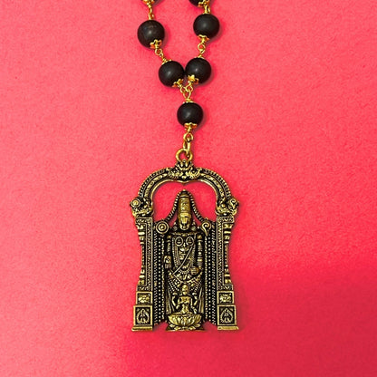 Shri Venkateshwara Mala(Gold Plated) - Free Rudraksha Bracelet