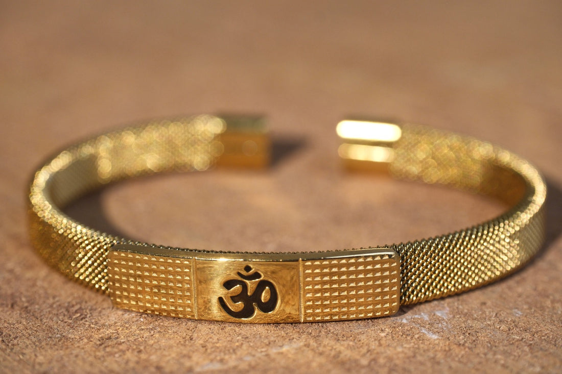 The Resilience Cuff 22k Gold Plated - Om 3