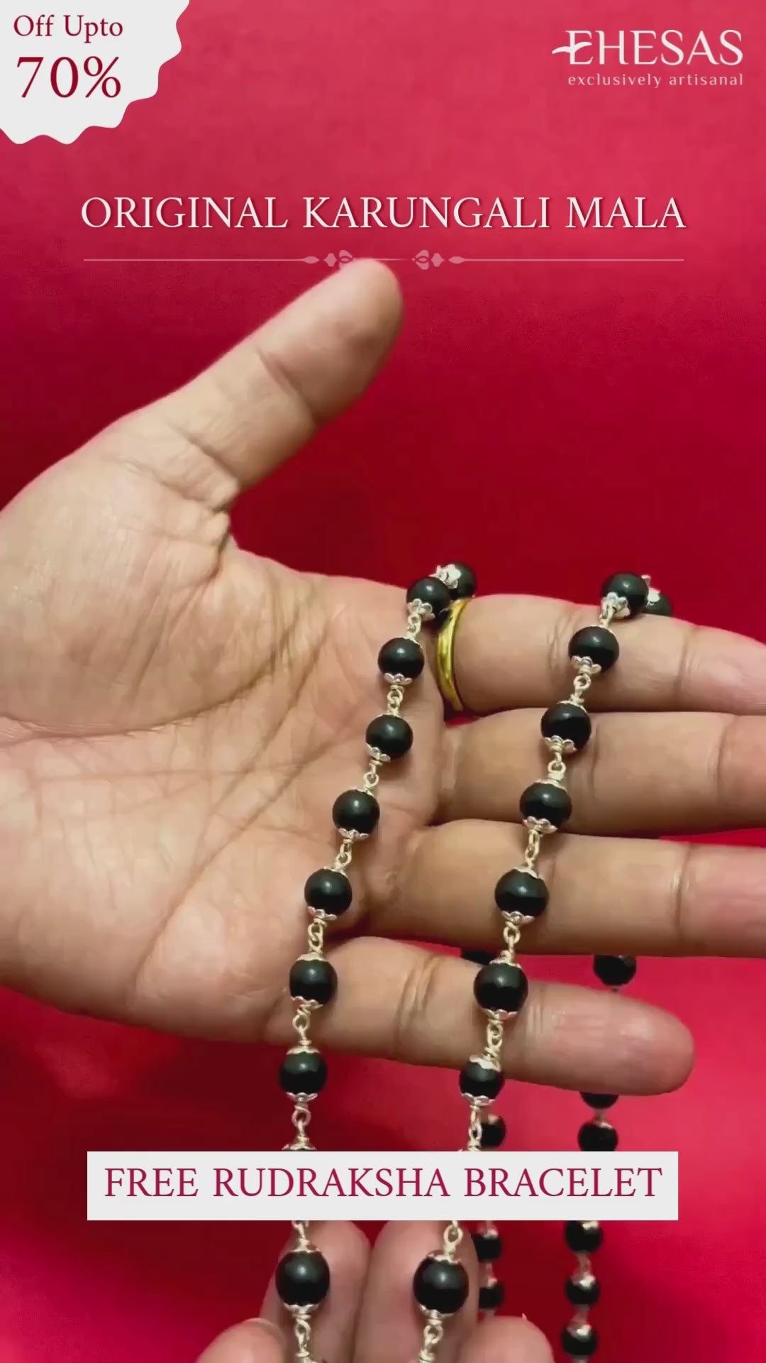 Original Karungali Mala in Pure Silver (Certified)