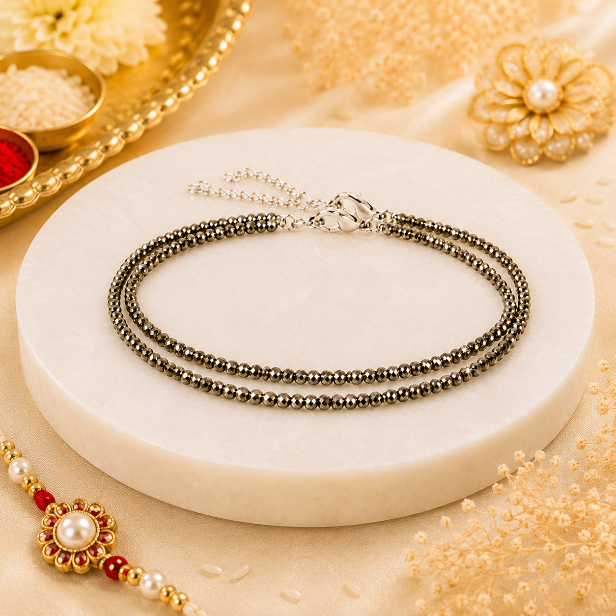 Raw Pyrite Anklet (Pack of 2)