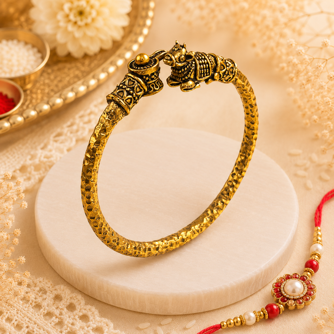 Shiv Nandi Kada (Remove all Obstacles) - Gold Plated - (𝐁𝐮𝐲𝟏 𝐆𝐞𝐭𝟏 𝐅𝐫𝐞𝐞)