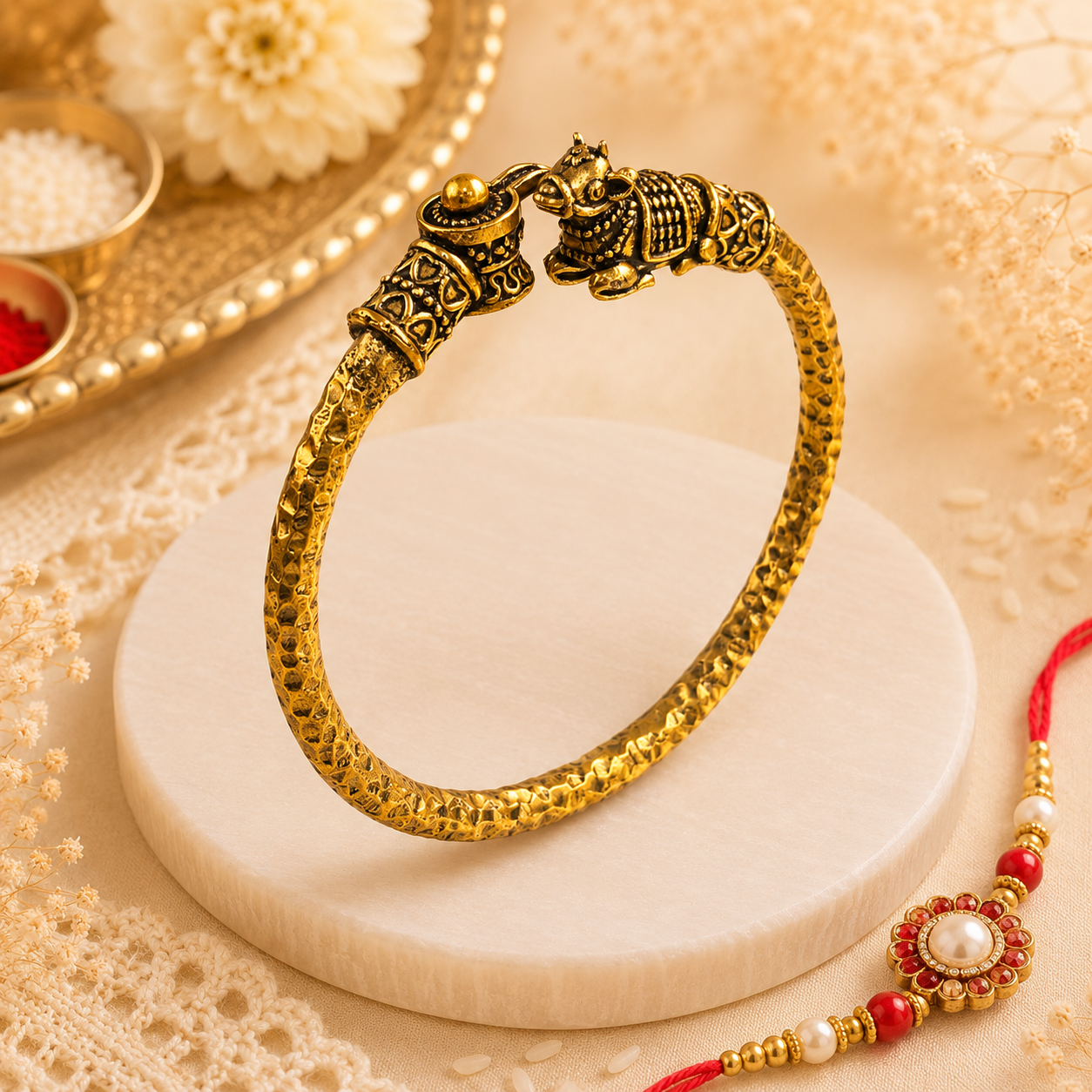 Shiv Nandi Kada (Remove all Obstacles) - Gold Plated - (𝐁𝐮𝐲𝟏 𝐆𝐞𝐭𝟏 𝐅𝐫𝐞𝐞)