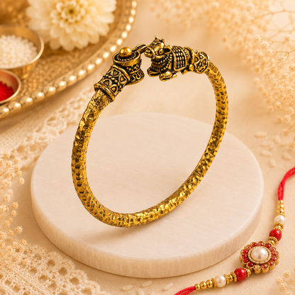 Shiv Nandi Kada (Remove all Obstacles) - Gold Plated - (𝐁𝐮𝐲𝟏 𝐆𝐞𝐭𝟏 𝐅𝐫𝐞𝐞)
