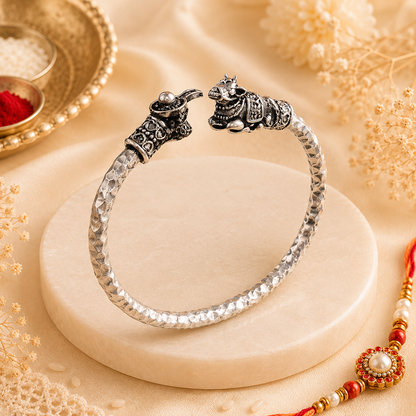 Shiv Nandi Kada (Remove all Obstacles) - Silver Plated - (𝐁𝐮𝐲𝟏 𝐆𝐞𝐭𝟏 𝐅𝐫𝐞𝐞)