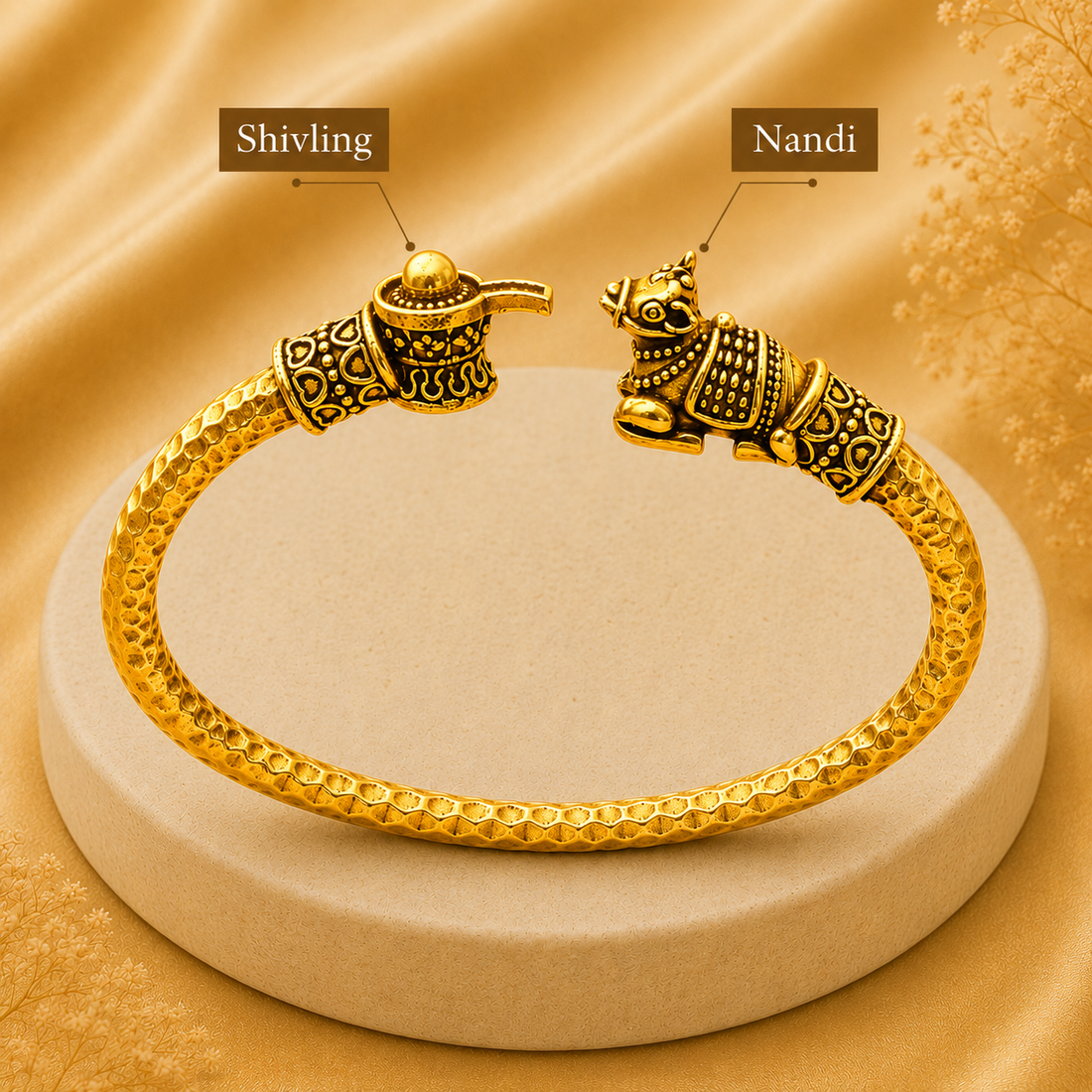 Shiv Nandi Kada (Remove all Obstacles) - Gold Plated - (𝐁𝐮𝐲𝟏 𝐆𝐞𝐭𝟏 𝐅𝐫𝐞𝐞)