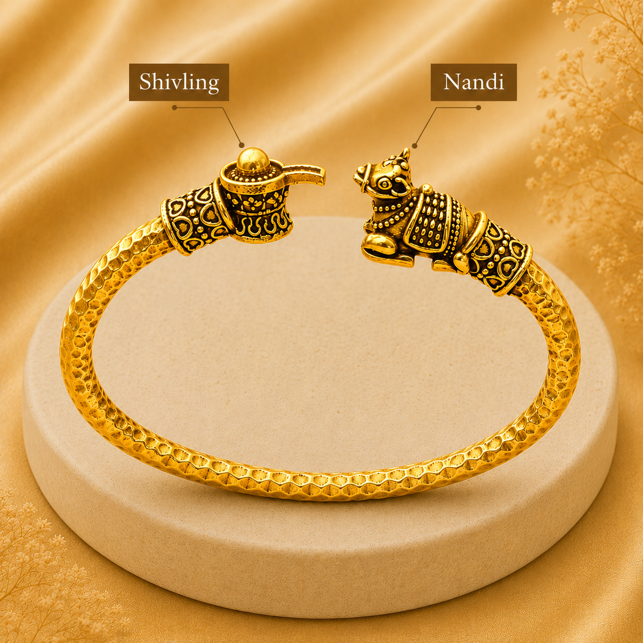 Shiv Nandi Kada (Remove all Obstacles) - Gold Plated - (𝐁𝐮𝐲𝟏 𝐆𝐞𝐭𝟏 𝐅𝐫𝐞𝐞)