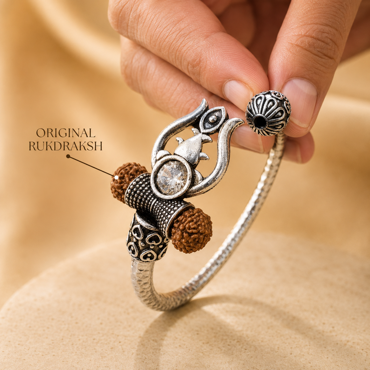 Trident Kada ( Silver Plated )