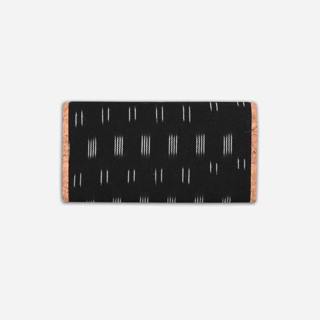 Black Dabu Print Womens Cork Wallet