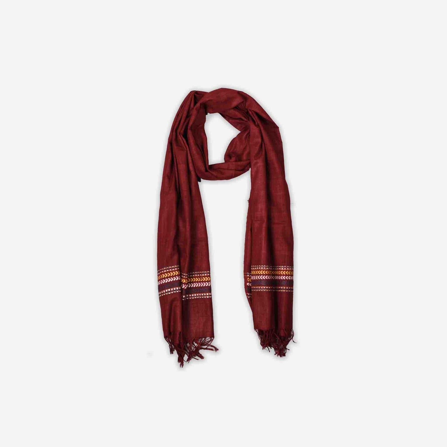 Mechuka Red Silk Scarf / Stole