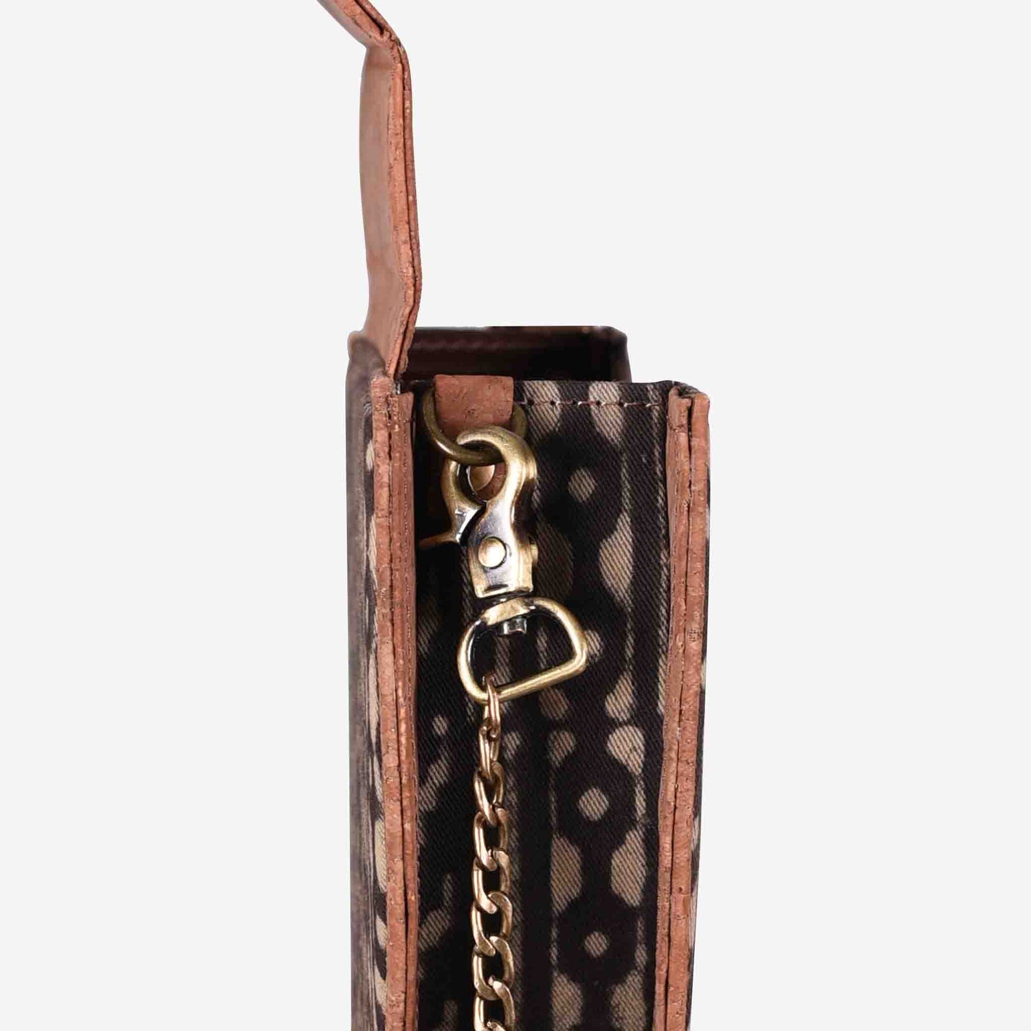 Black IKAT printed and Vegan Leather Moon sling