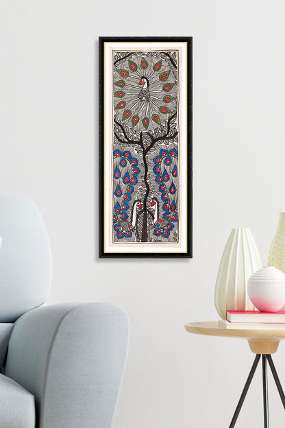 Three Peacock Madhubani Painting